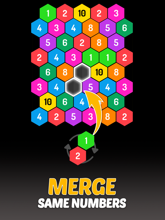 Screenshot #4 pour Merge Hexa: Number Puzzle Game