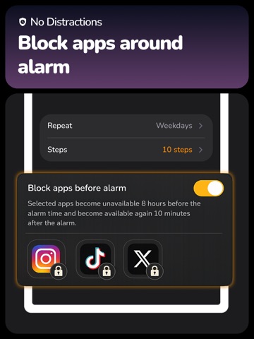 Stepout: Alarm & Wake Up iPad screenshot