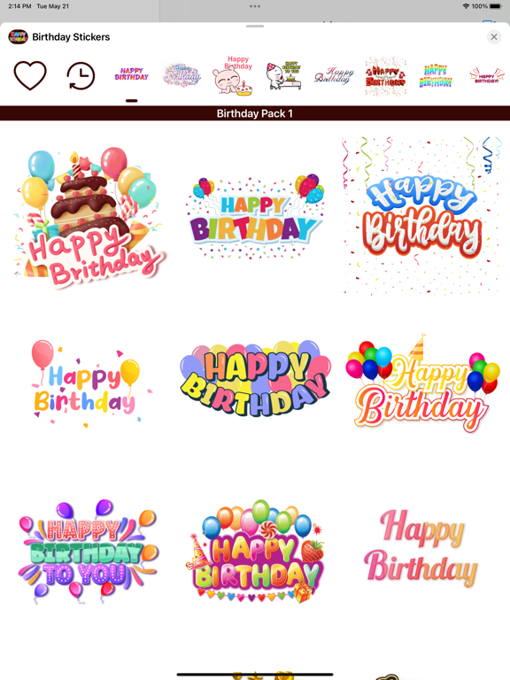 Screenshot #4 pour Animated Birthday Stickers !!