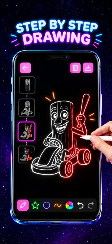 Neon Draw - Glow Doodle Art screenshot 3 of 6
