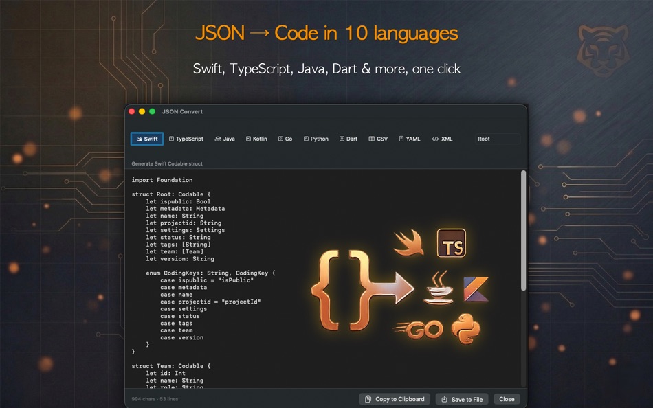 #3. Tiger JSON (macOS) Von: TABOMSOFT