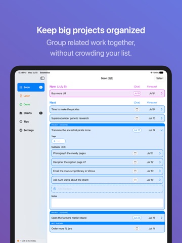 Soonwise iPad screenshot