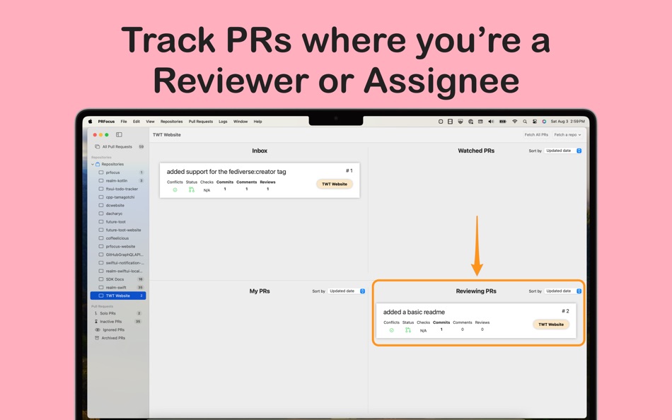 #4. PR Focus (macOS) 由: Dachary Carey