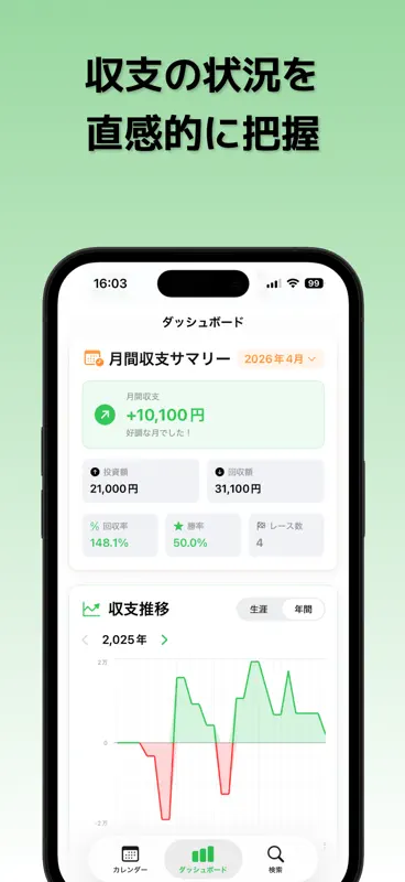 競馬ノート - 馬券収支と予想を簡単記録 screenshot 4 of 8