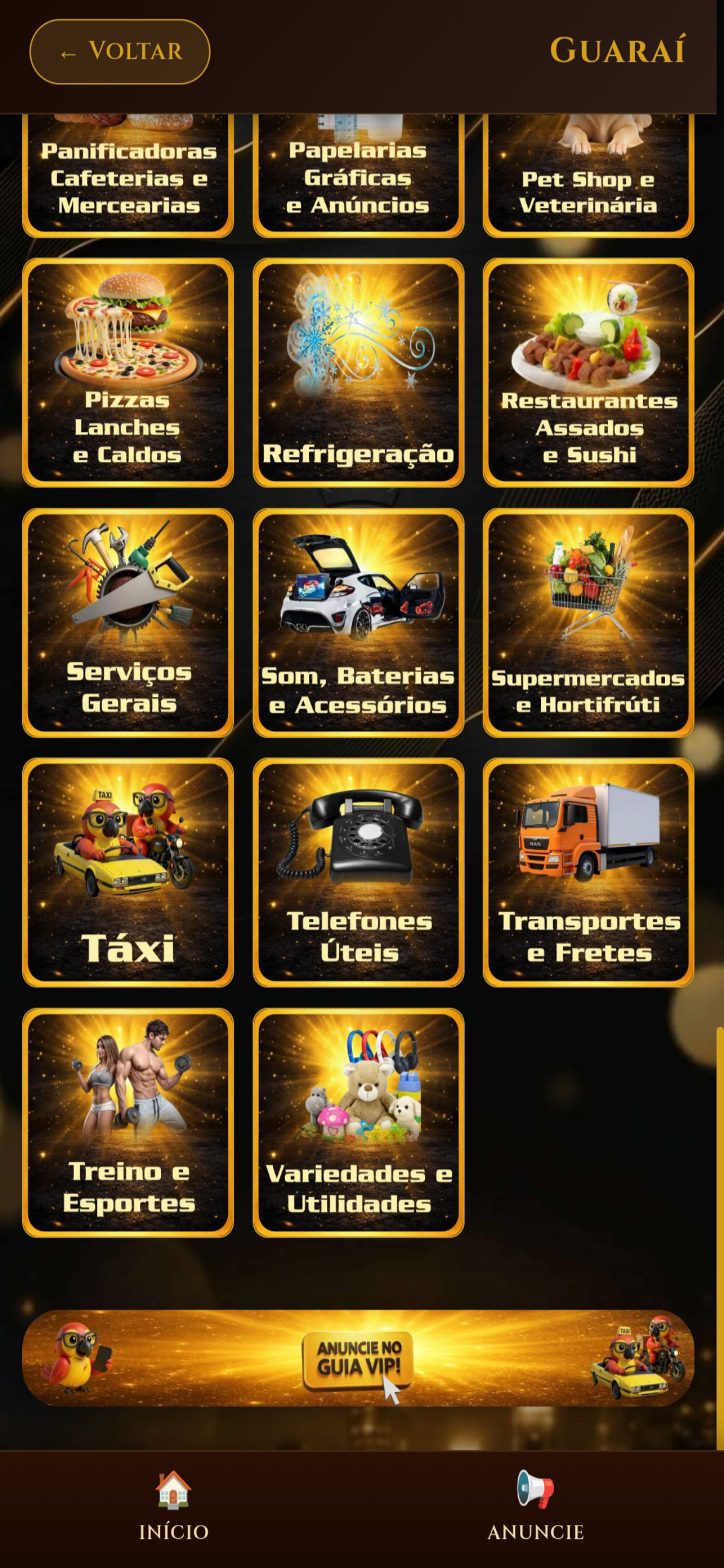 Guia Vip: Delivery, Táxi