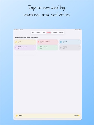 PlanBuddy: Time Logs&Routines iPad screenshot