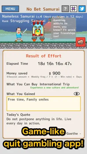 Quit Gambling - No Bet Samurai screenshot 1