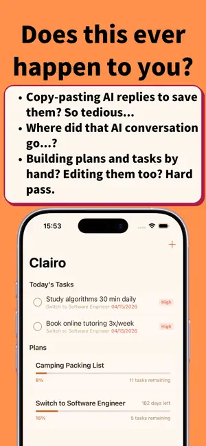 Clairo - AI Plan & List Maker screenshot 1