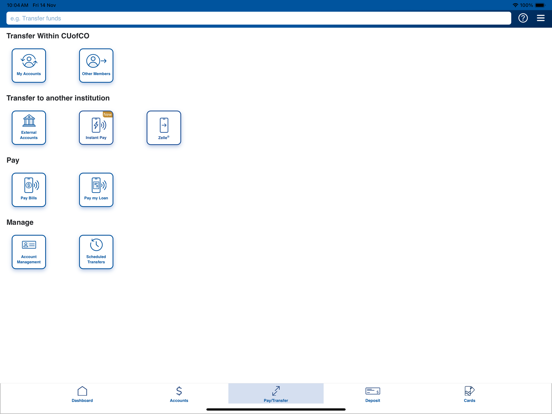 Credit Union of Colorado iPad screenshot