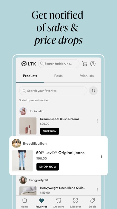 LTK: Creator Guided Shopping Screenshot