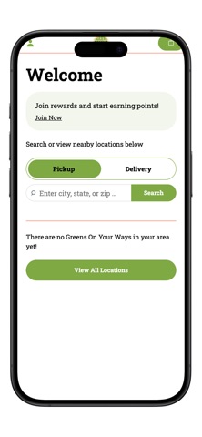 Greens On Your Way App iPhone screenshot