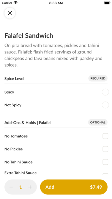 Zeitouni Mediterranean Grill iPhone screenshot 4 - Food & Drink app