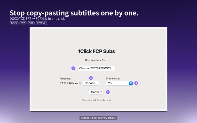 1 Click Auto Subtitle app screenshot