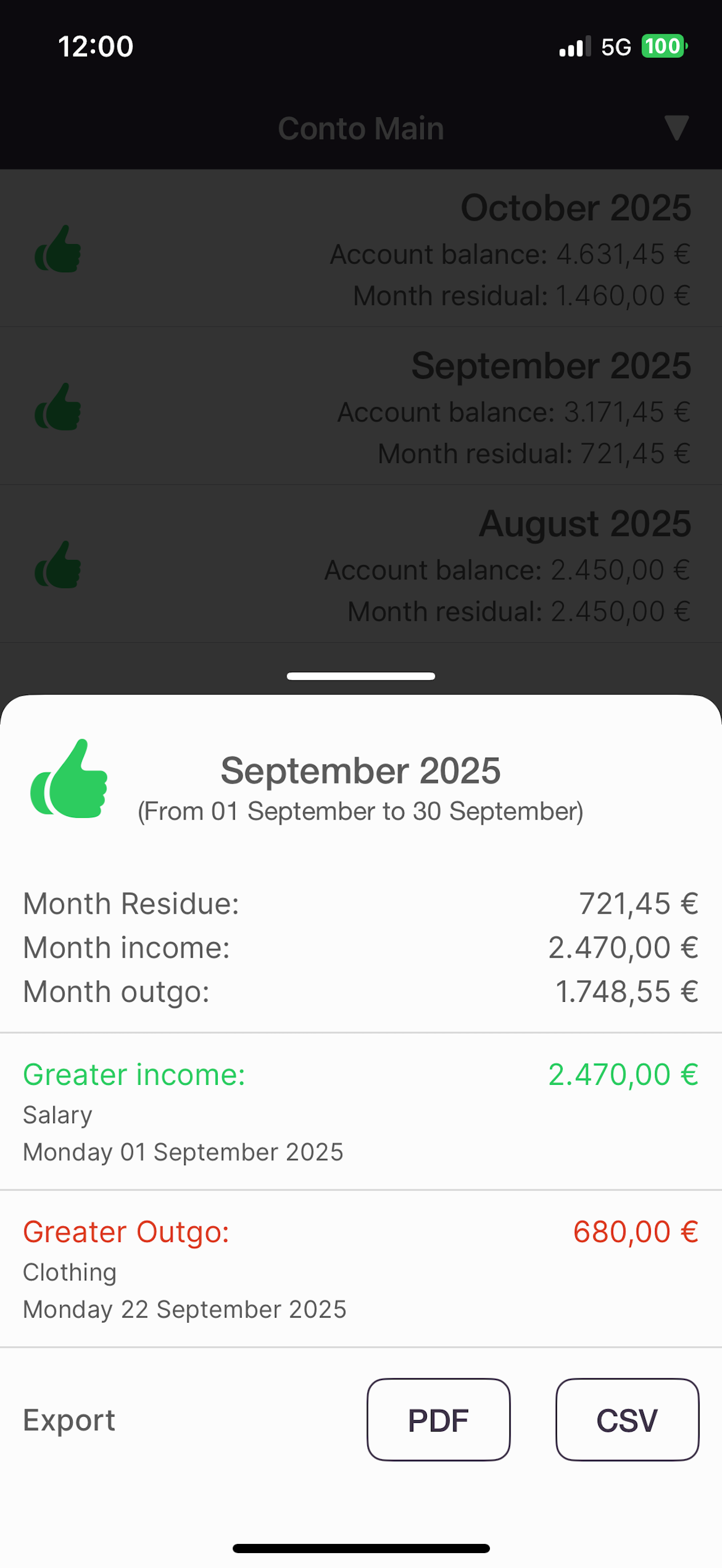 Qunto - Money and Expenses