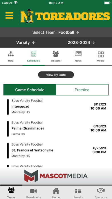 Monterey Toreadores Athletics Screenshot