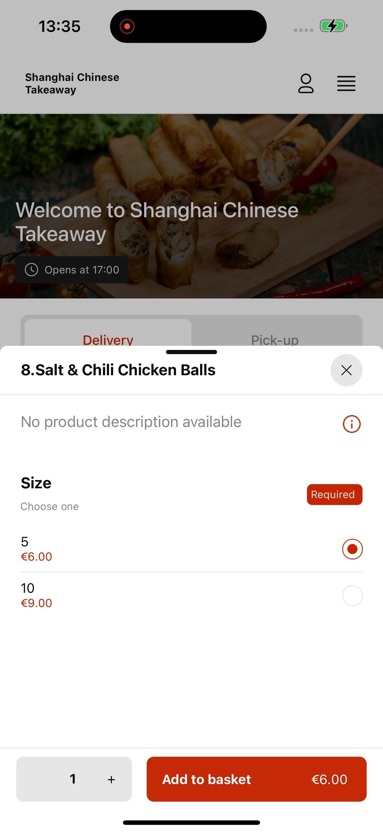 Shanghai Chinese Takeaway IE screenshot 8