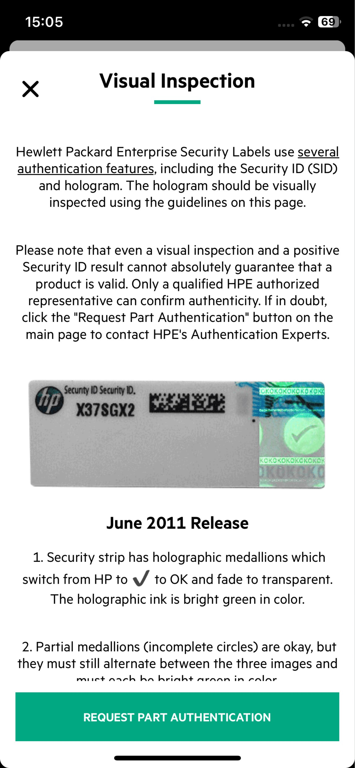 HPE Parts Validation screenshot 5