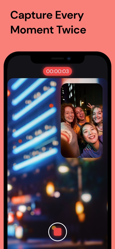 DoubleTake - Multicam video - Experience simultaneous video recording with the intuitive Picture-in-Picture (PiP) display and clear real-time timer.