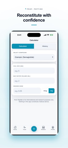 Prof. Peptide Protocol Tracker Screenshot 3 of 6