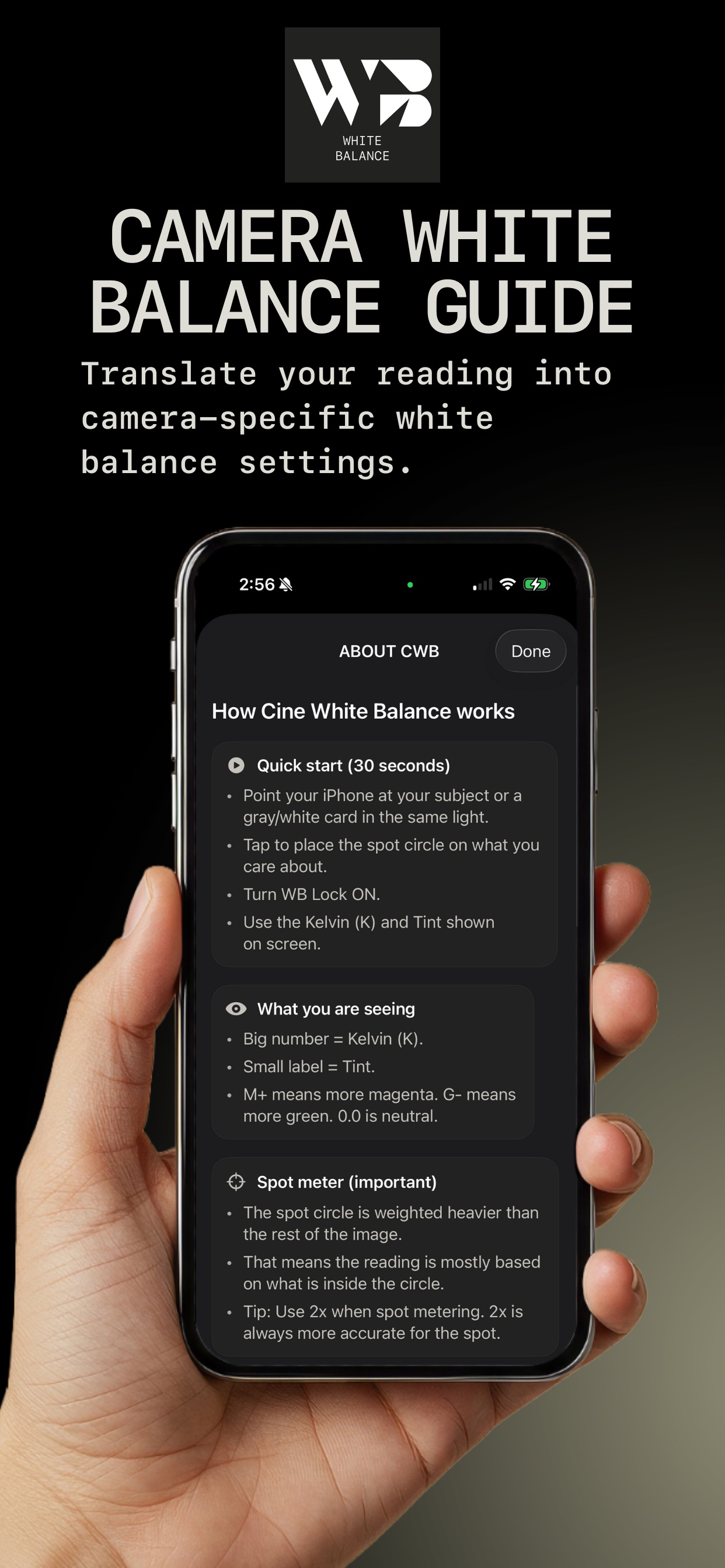 CINE WHITE BALANCE screenshot 4