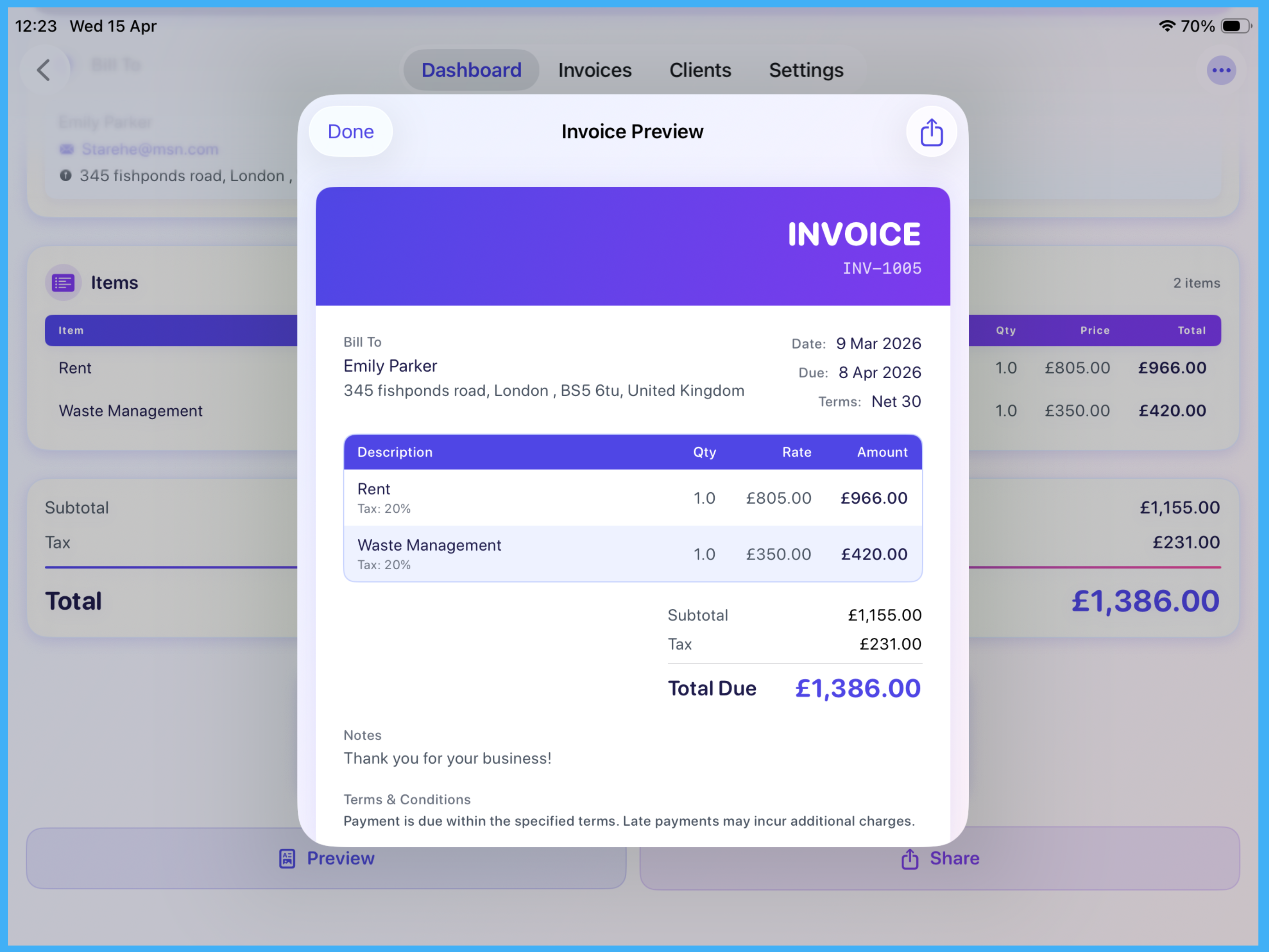 Inv9 - Invoice Generator