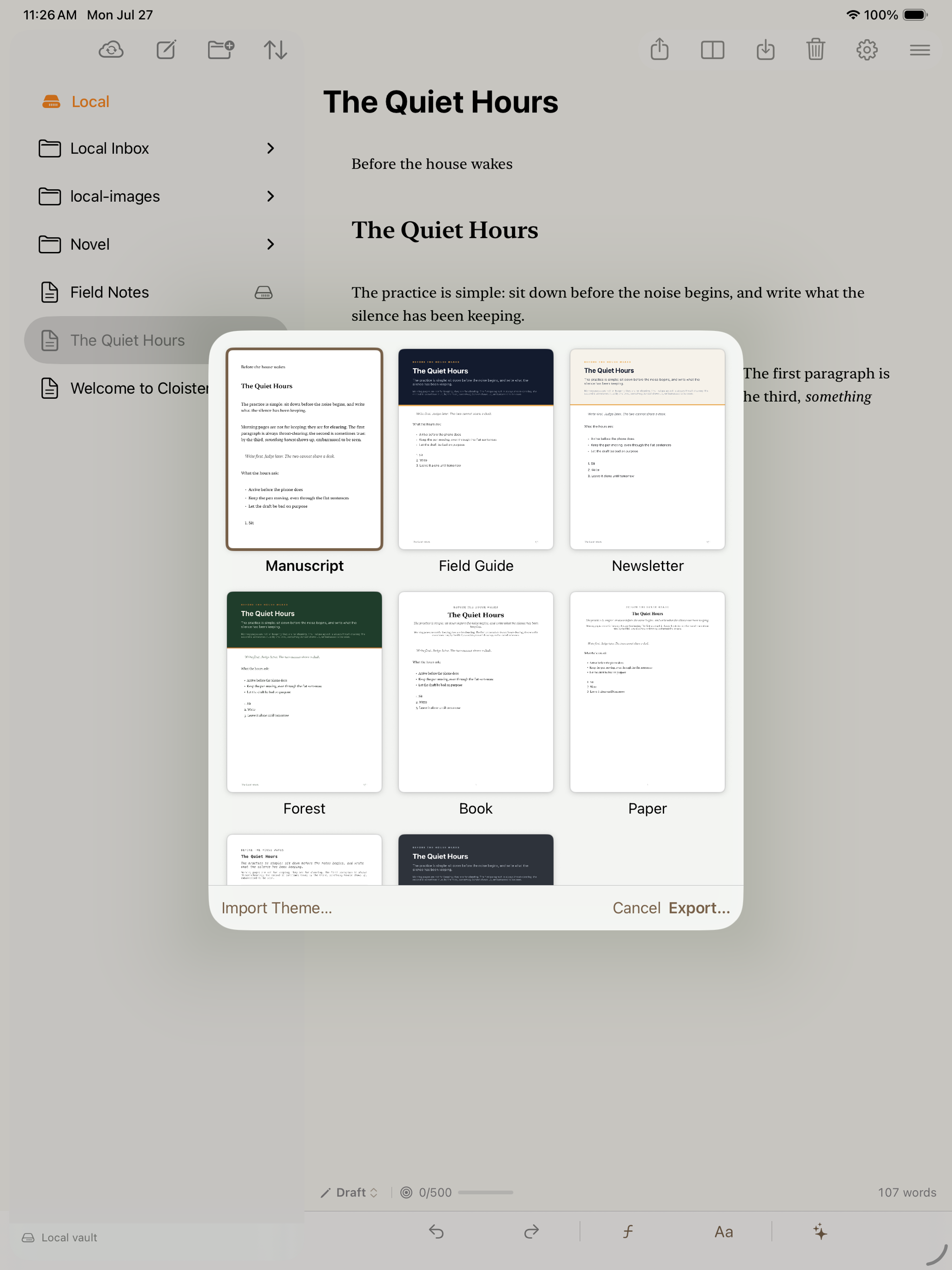 Cloister Ink - Markdown Editor screenshot 9
