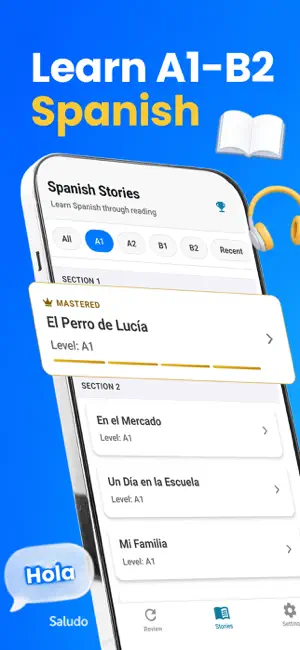 Learn Spanish Stories A1-B2 screenshot 1