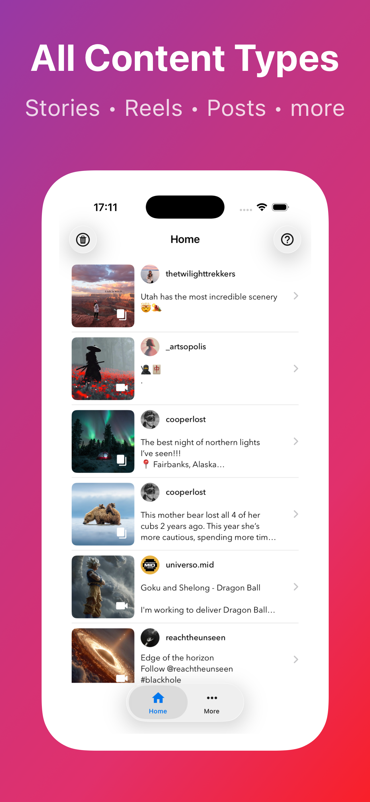 Resaver for Videos and Stories