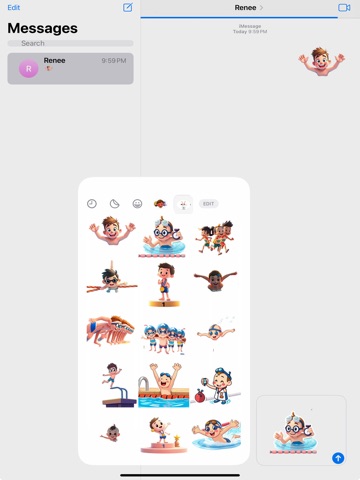 Swimming Competition Stickers iPad screenshot
