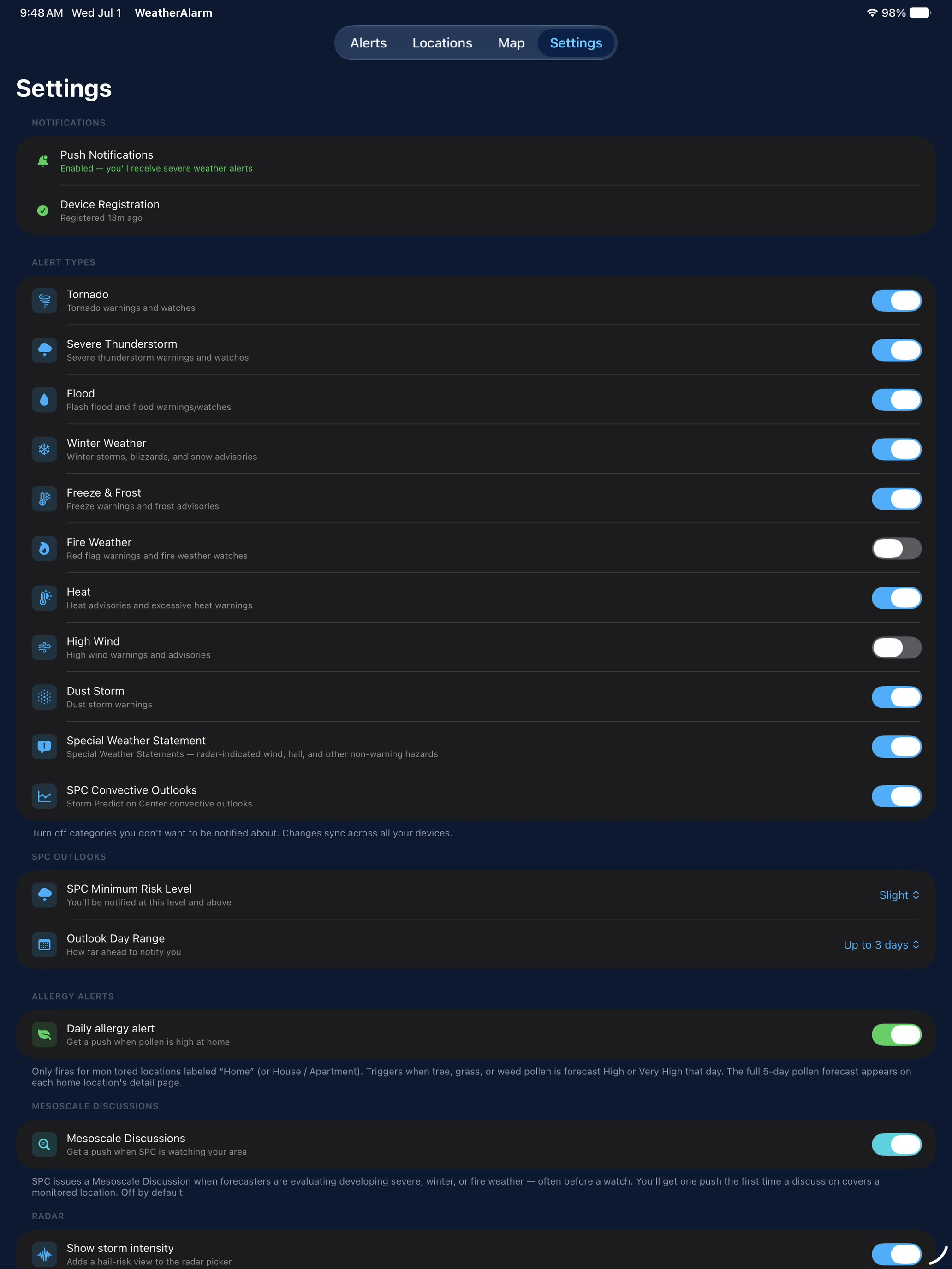 WeatherAlarmApp screenshot 15