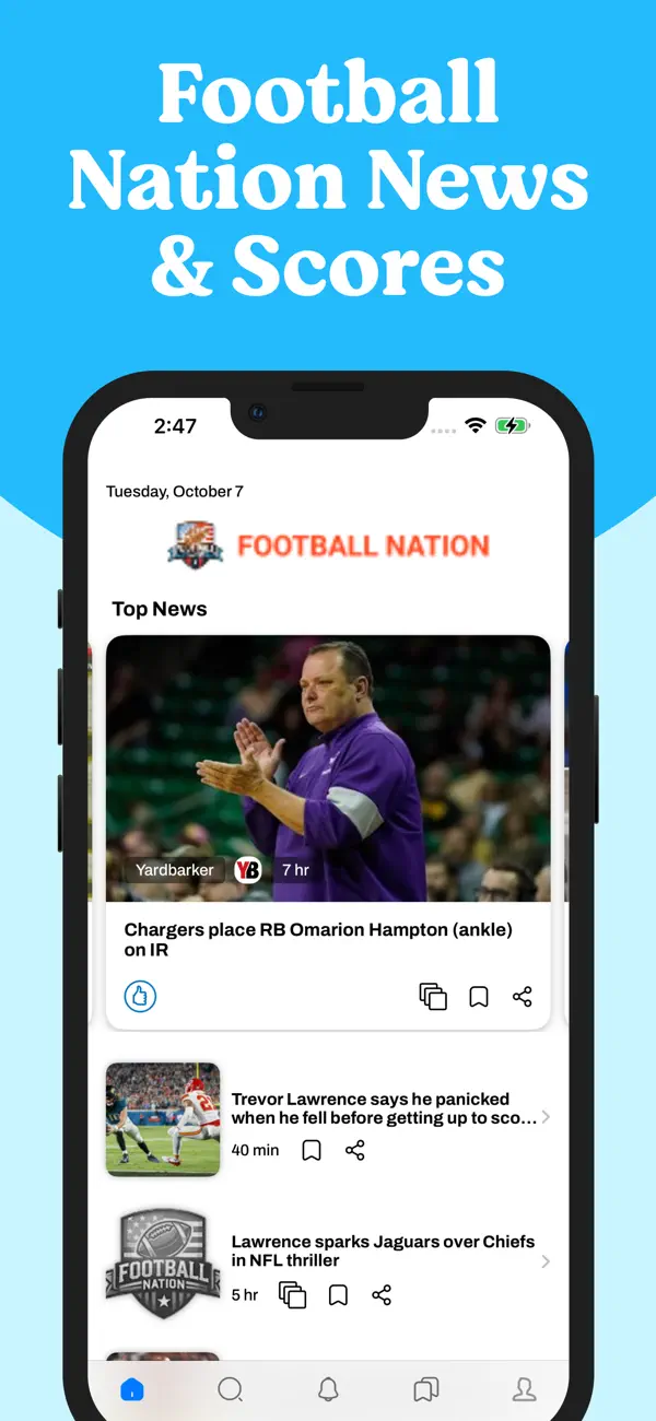 Screenshot #1 pour Football Nation News & Scores
