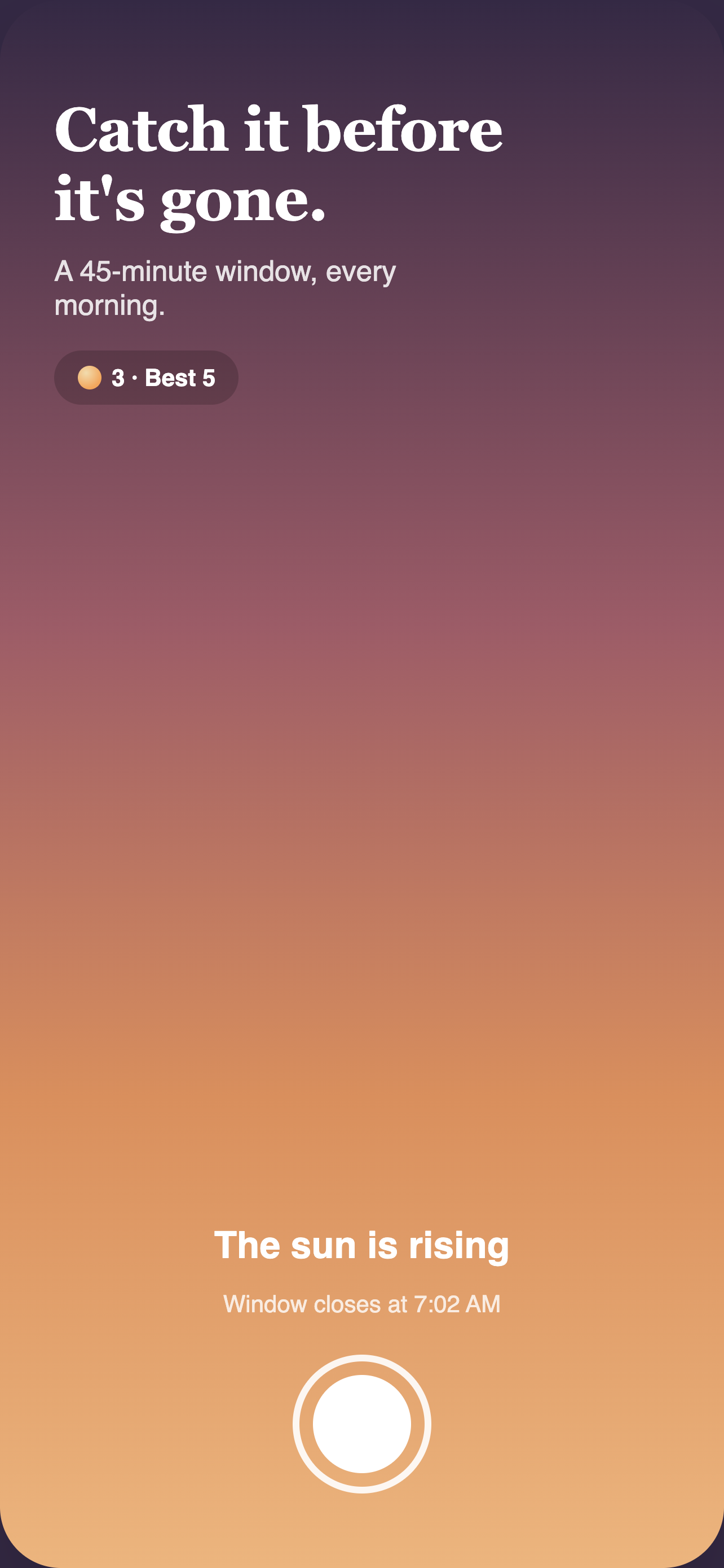 Sunrise -  wake up for sunrise screenshot 2