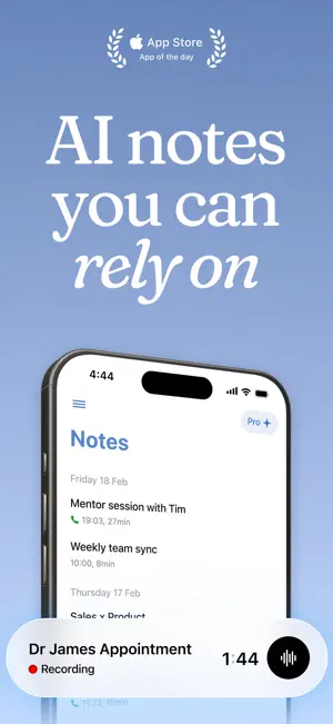 Cue: AI Note Taker & Recorder screenshot 1
