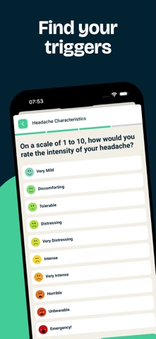Headache tracker - Daily log iPhone screenshot