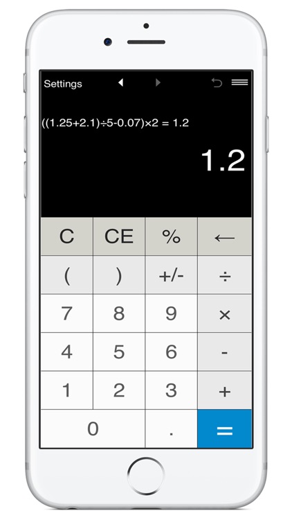 Calculator with parentheses