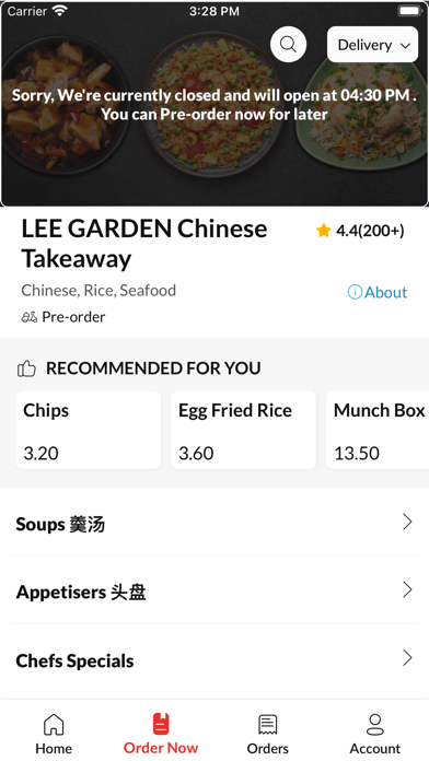 LEE GARDEN Chinese Takeaway Screenshot