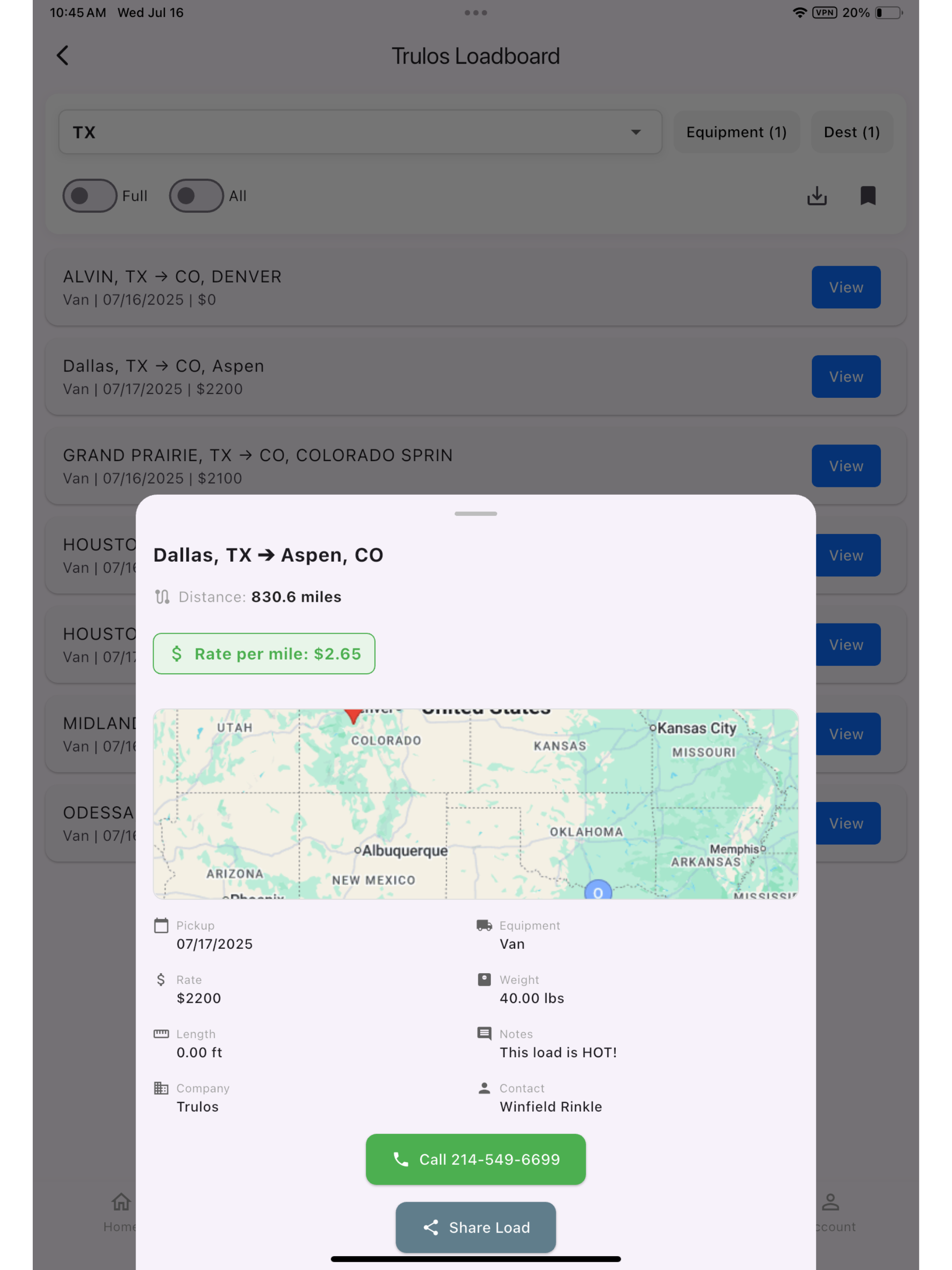 Trulos Load Board | Tools