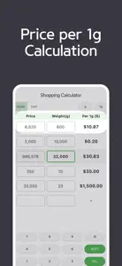 Gram and Unit Price Comparison screenshot #2 for iPhone