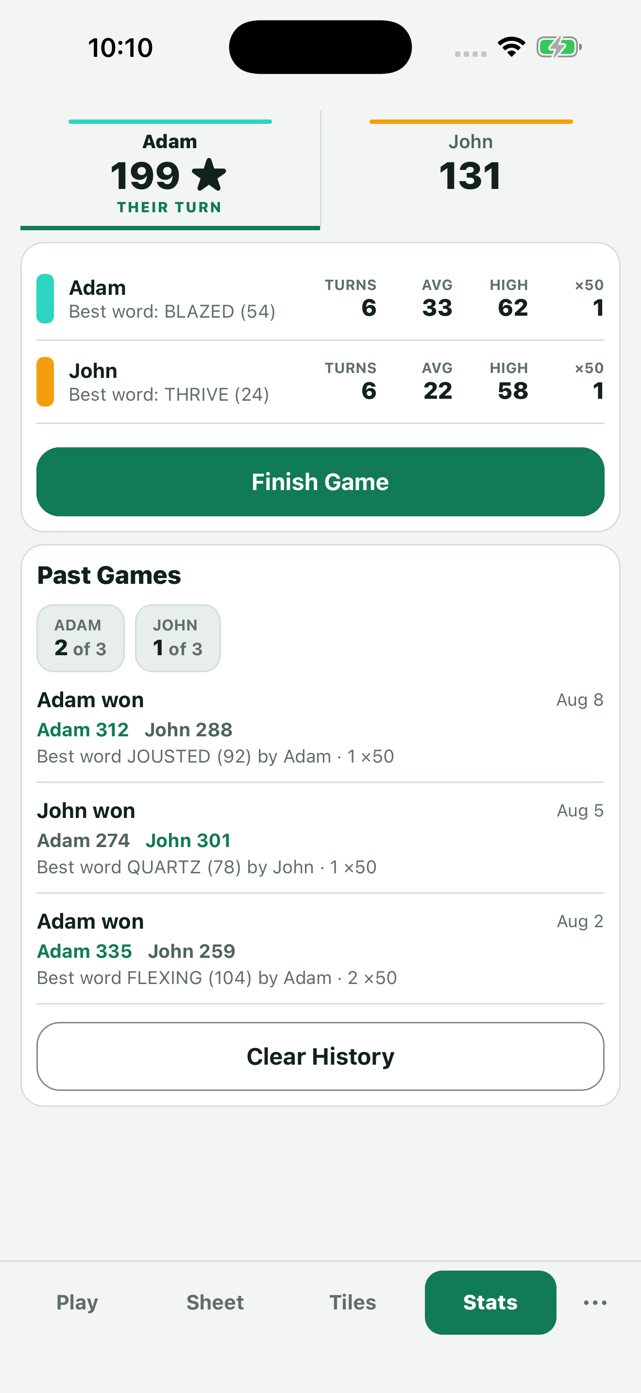 Rack Up: Word Game Scores screenshot 5