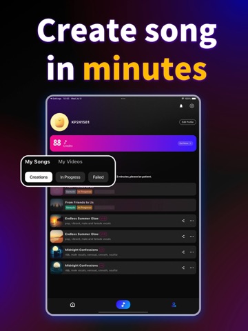 KP - AI Music & Song Generator iPad screenshot