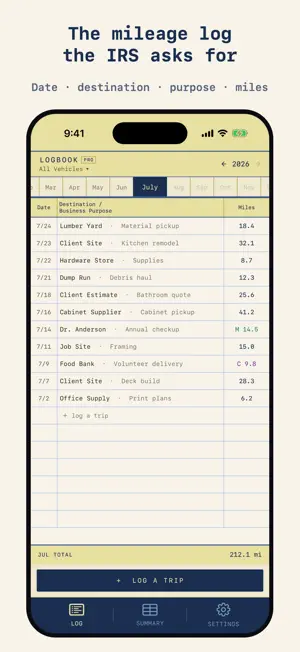 Mileage Log Book: Work & Tax screenshot 1