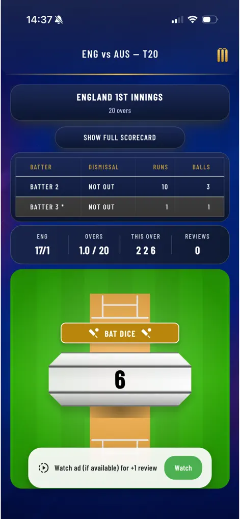 Howzat! Dice Cricket! - Games App | MWM