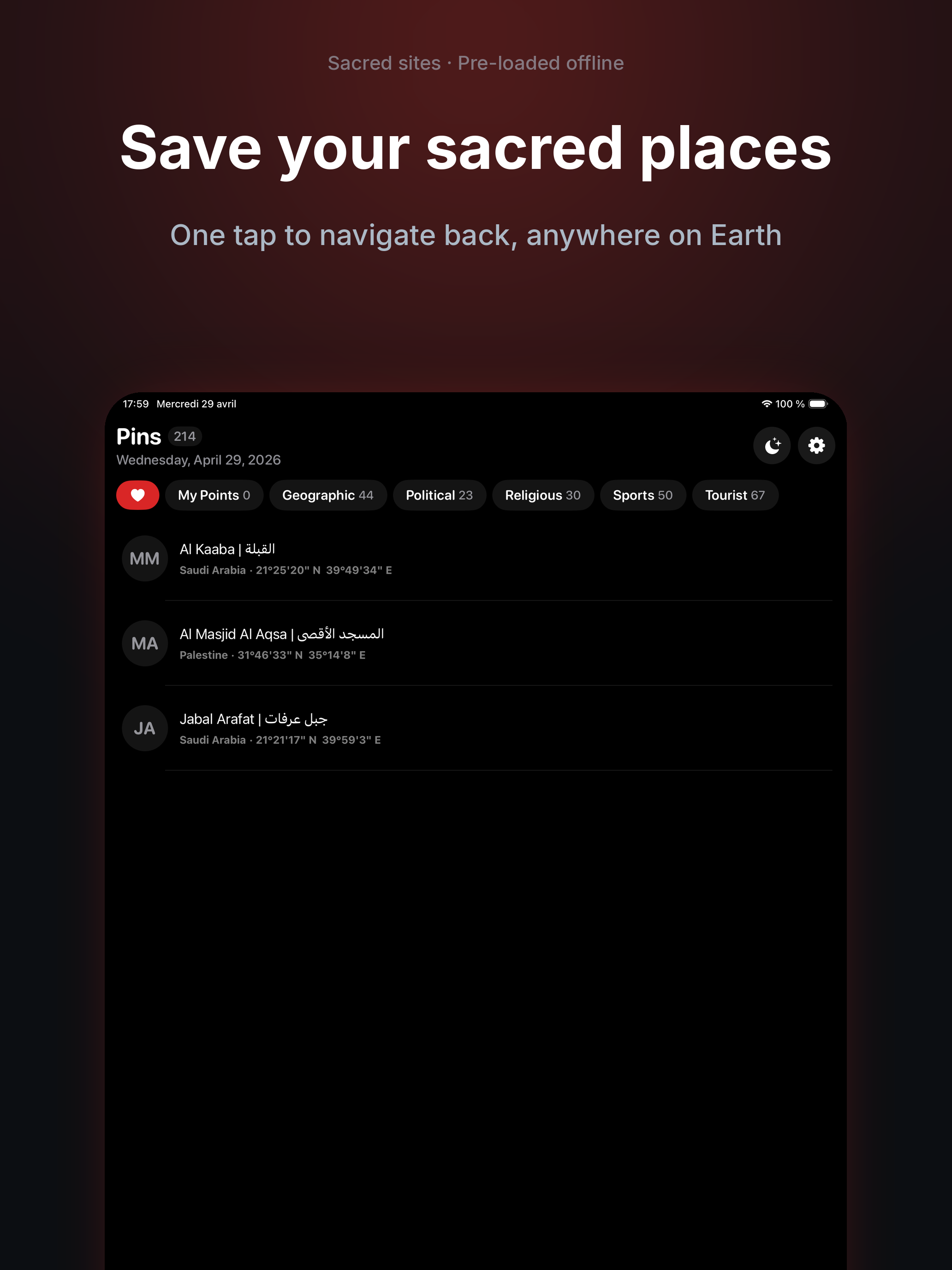 Arrow to Pin: Qibla Compass