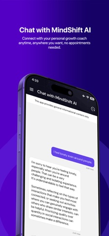 MindShift App. Screenshot 4 of 7