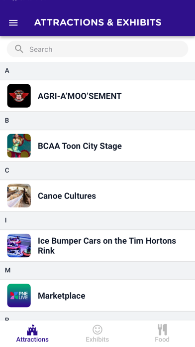 PNE Events Screenshot