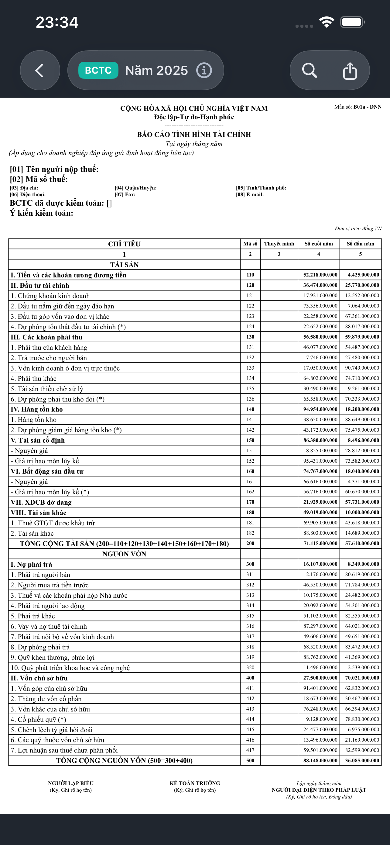 Xem Tờ khai XML screenshot 3