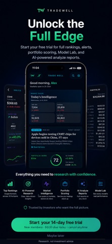 Trade Well: AI Stock Research iPhone screenshot