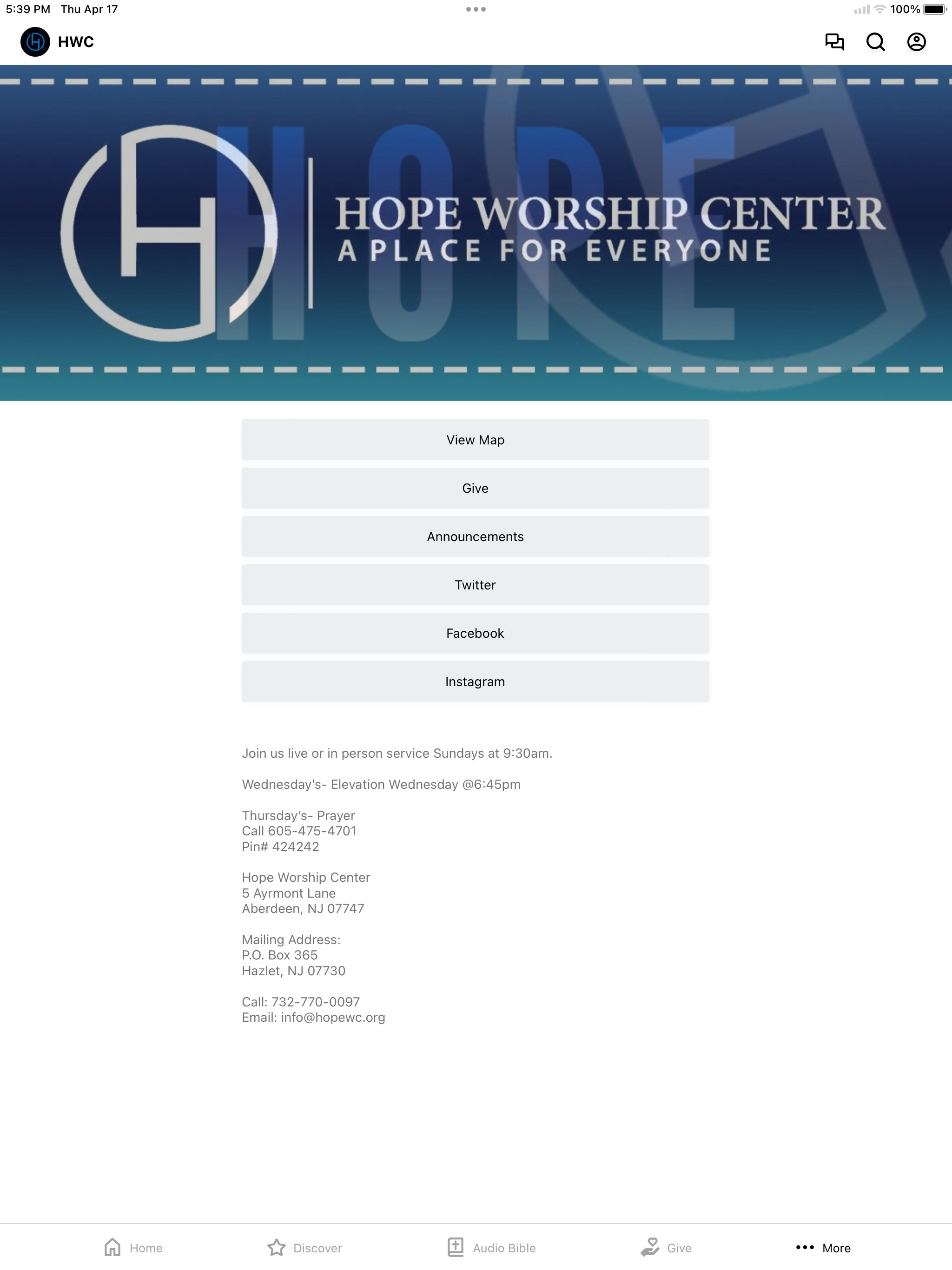 Hope Worship Center NJ