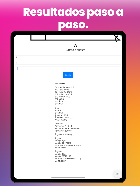 Teorema de Pitágoras VIP iPad screenshot