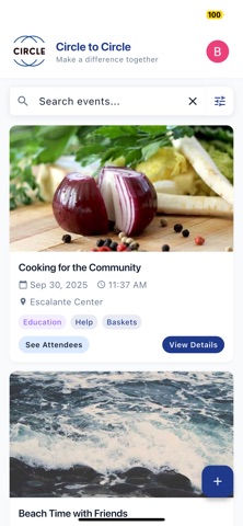 Circle to Circle Volunteering iPhone screenshot